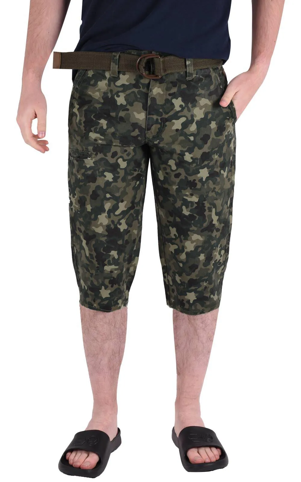 Men Camouflage Shorts With Belt