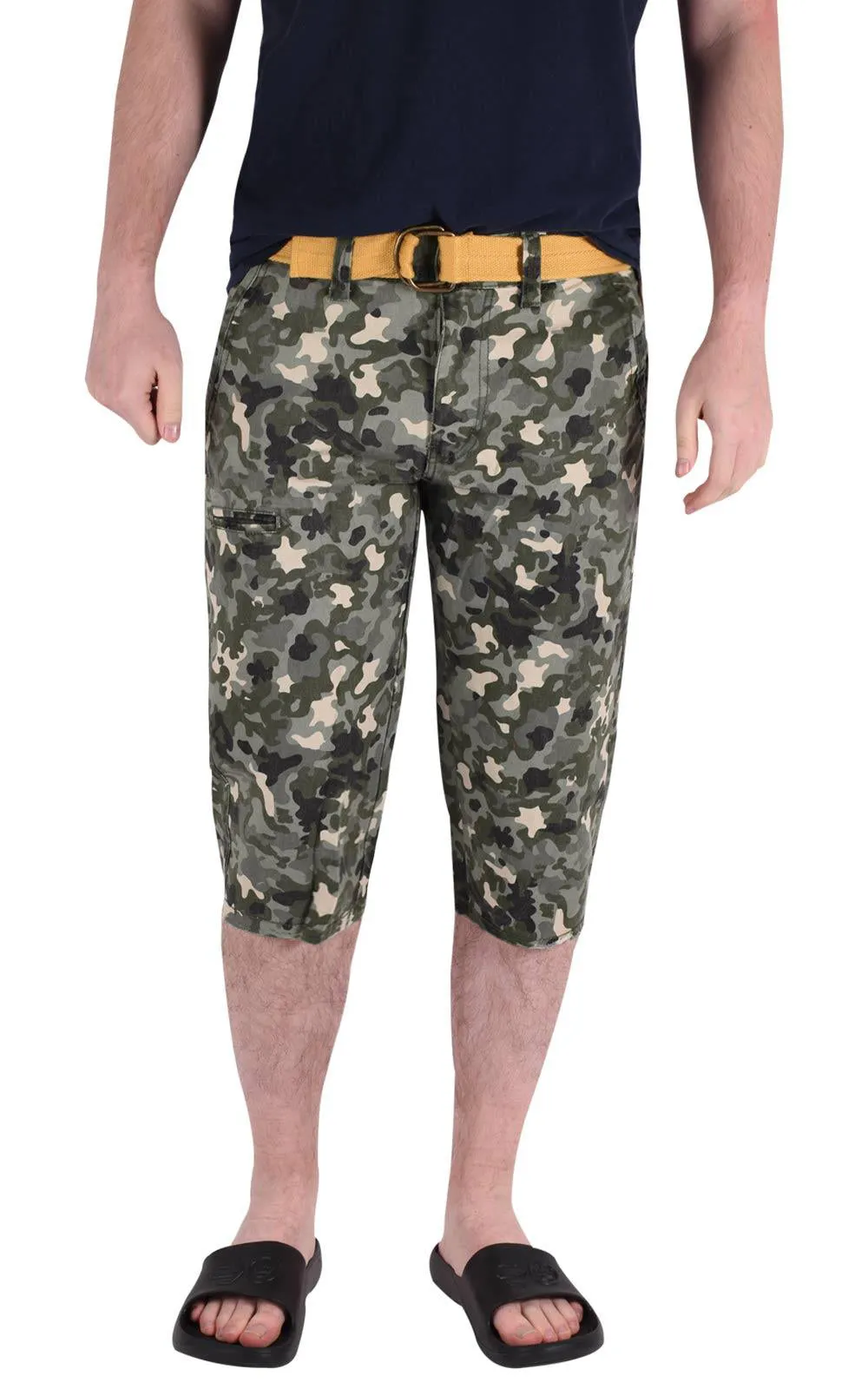 Men Camouflage Shorts With Belt