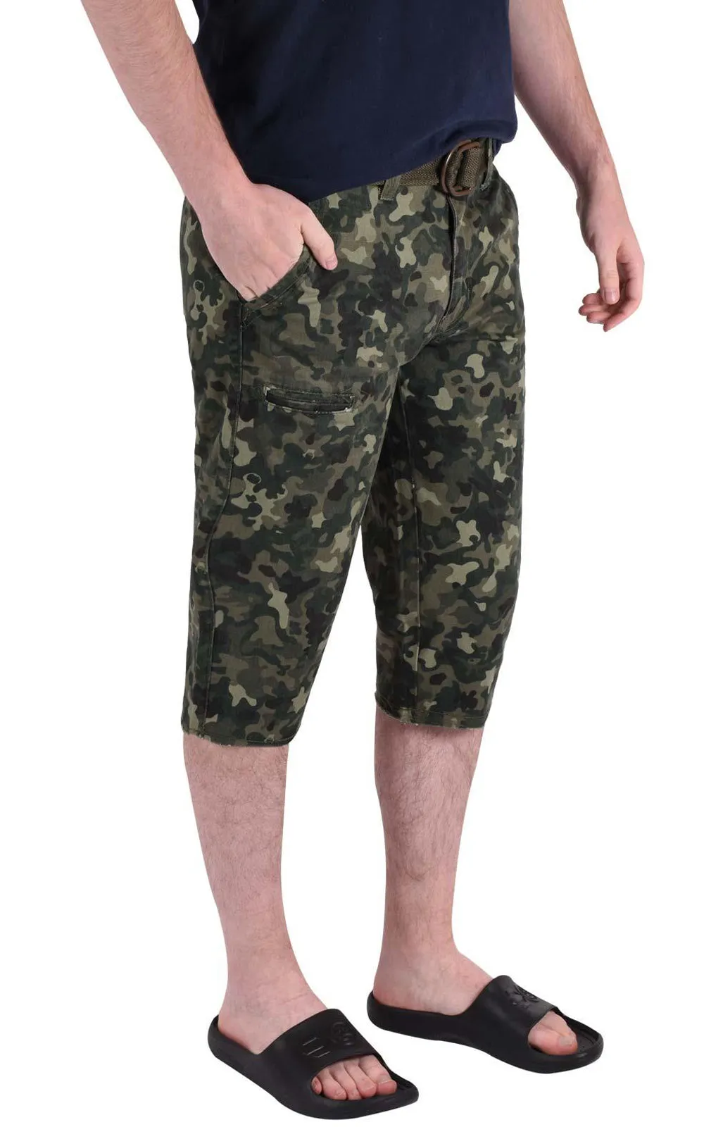 Men Camouflage Shorts With Belt