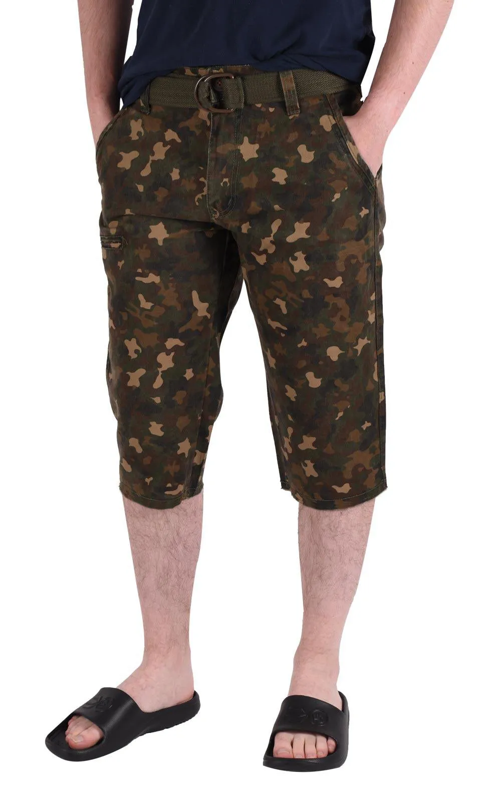 Men Camouflage Shorts With Belt