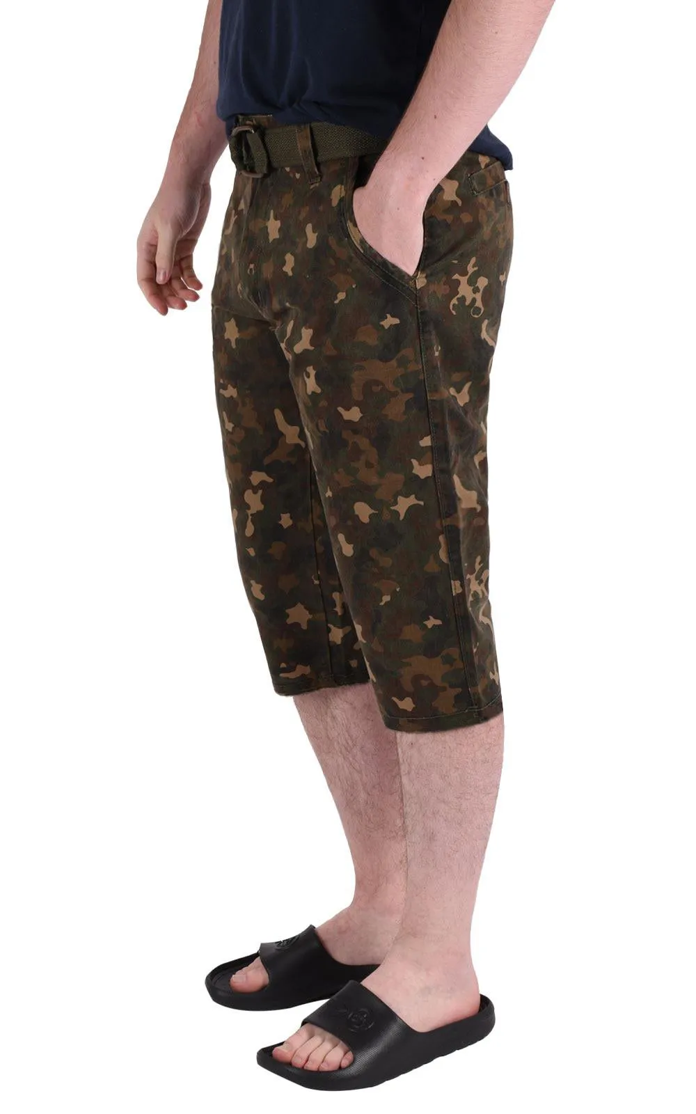 Men Camouflage Shorts With Belt