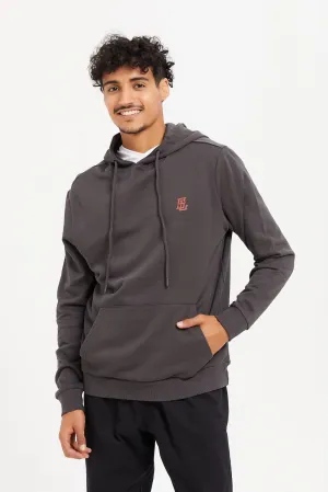 Men Charcoal Basic Hoodie