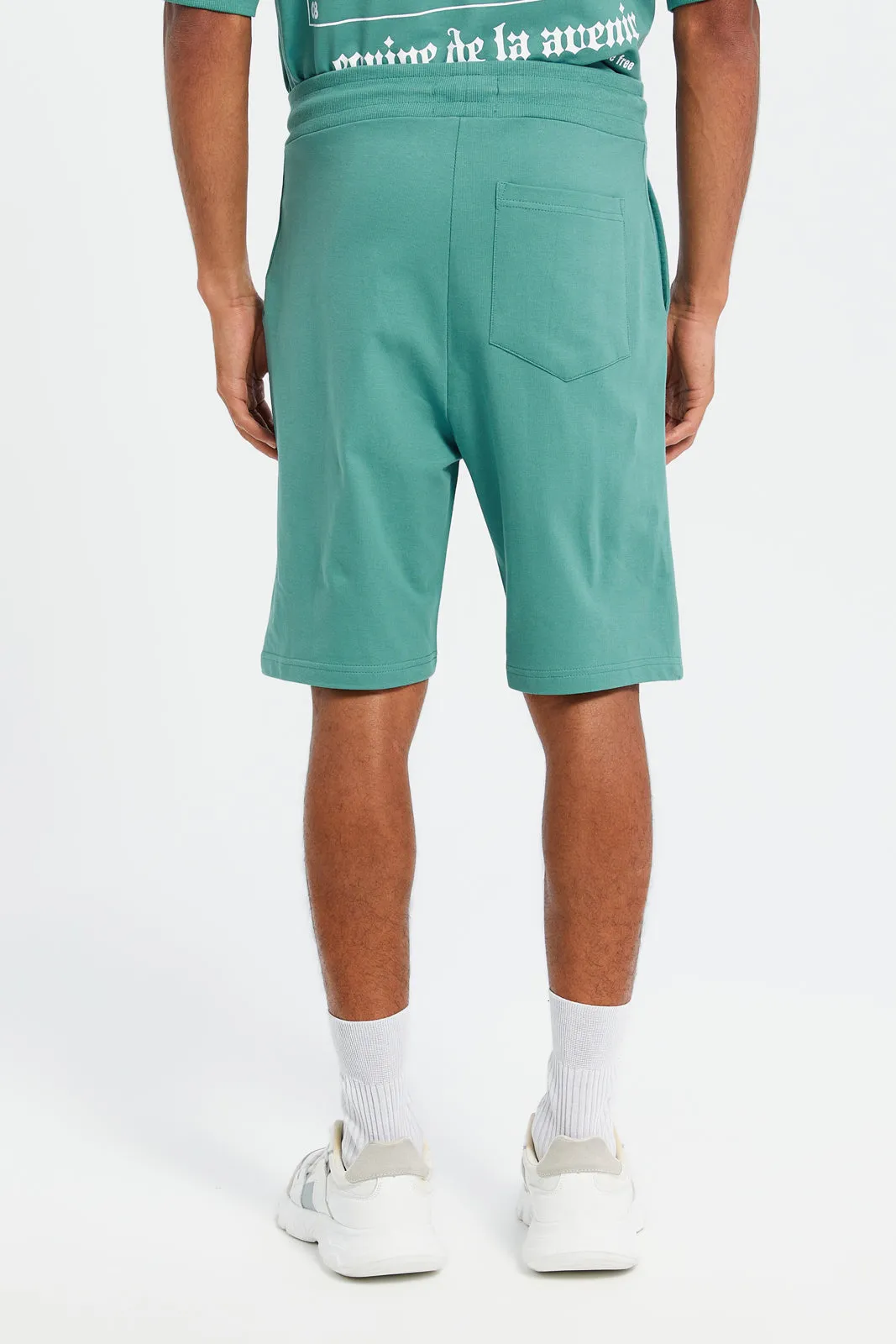 Men Green Graphic Lounge Shorts