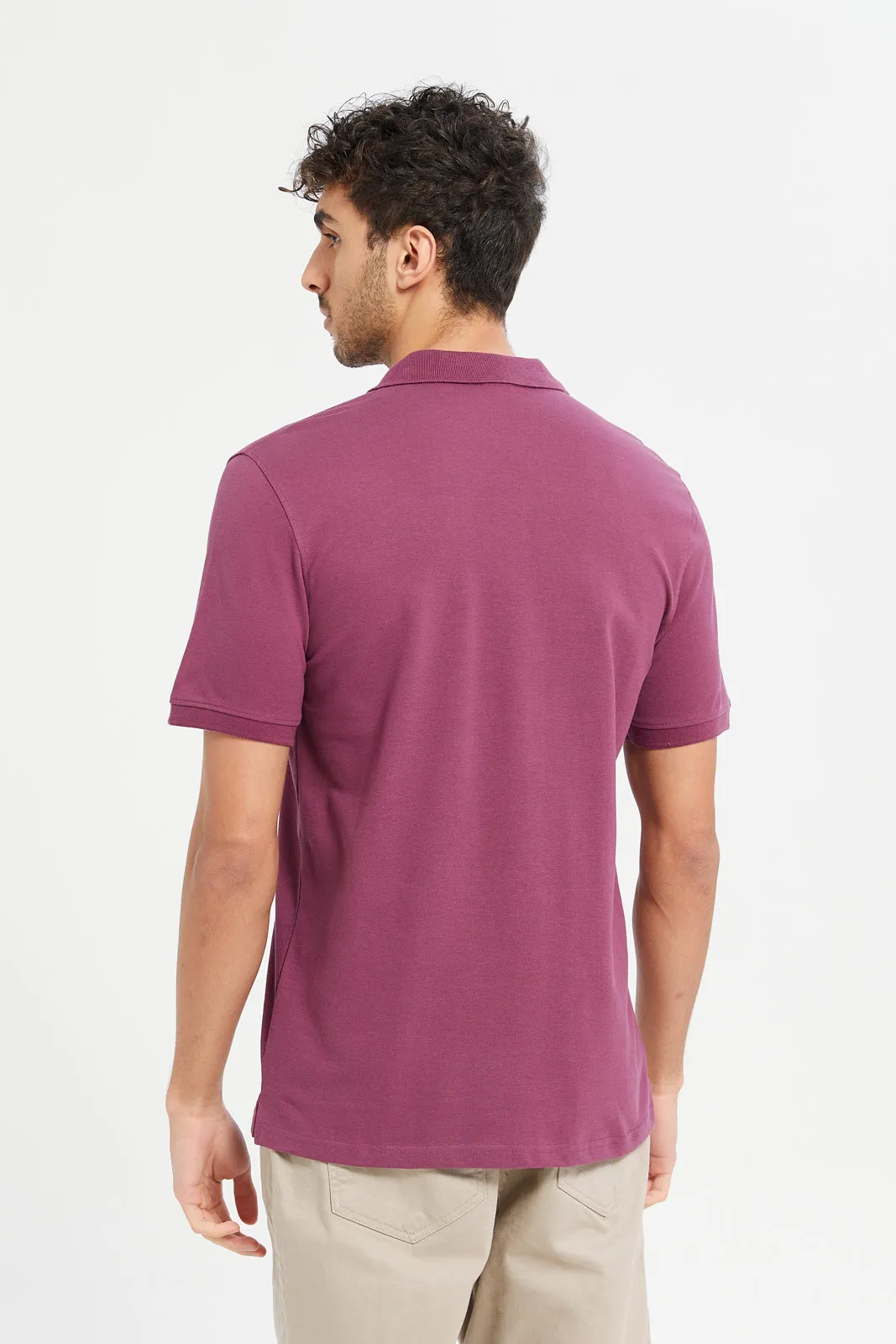 Men Mauve Polo Shirt