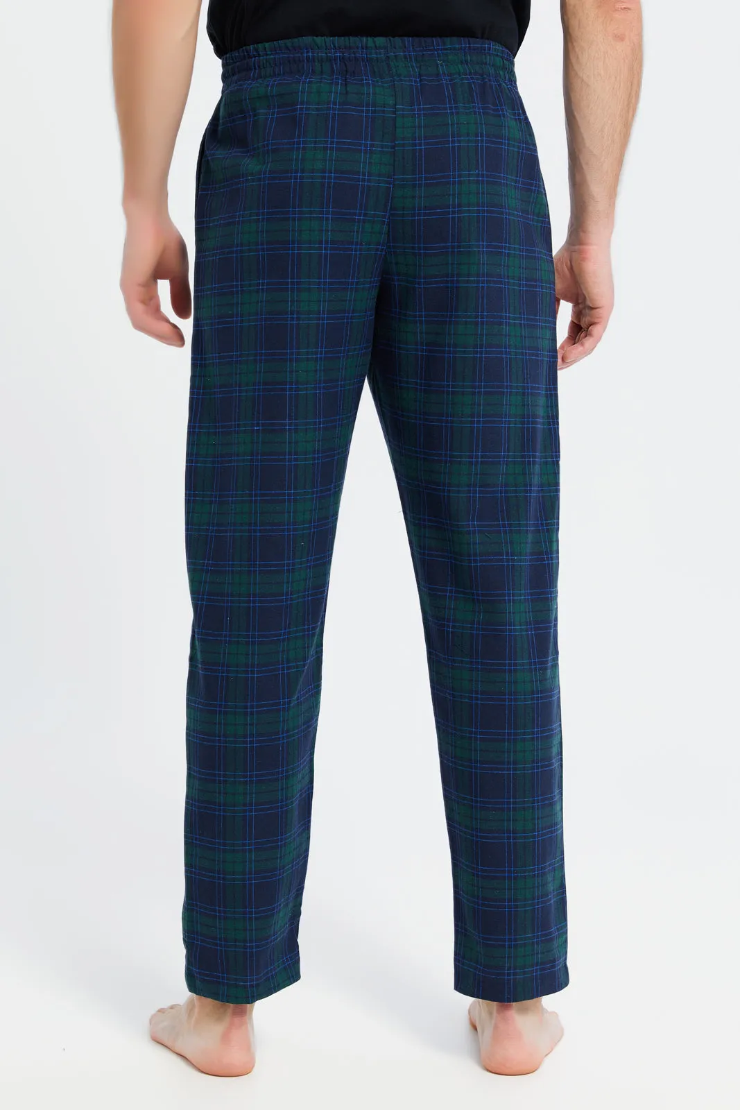 Men Navy Checkered Pyjama Bottom