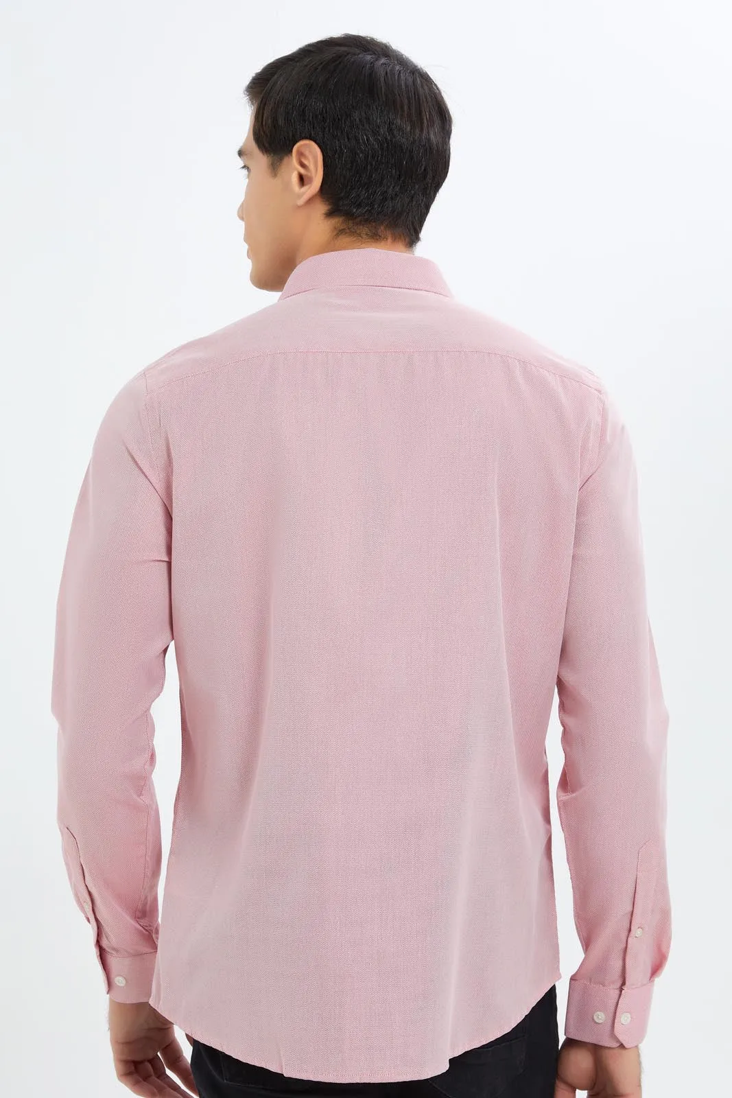 Men Pink Plain Formal Shirt