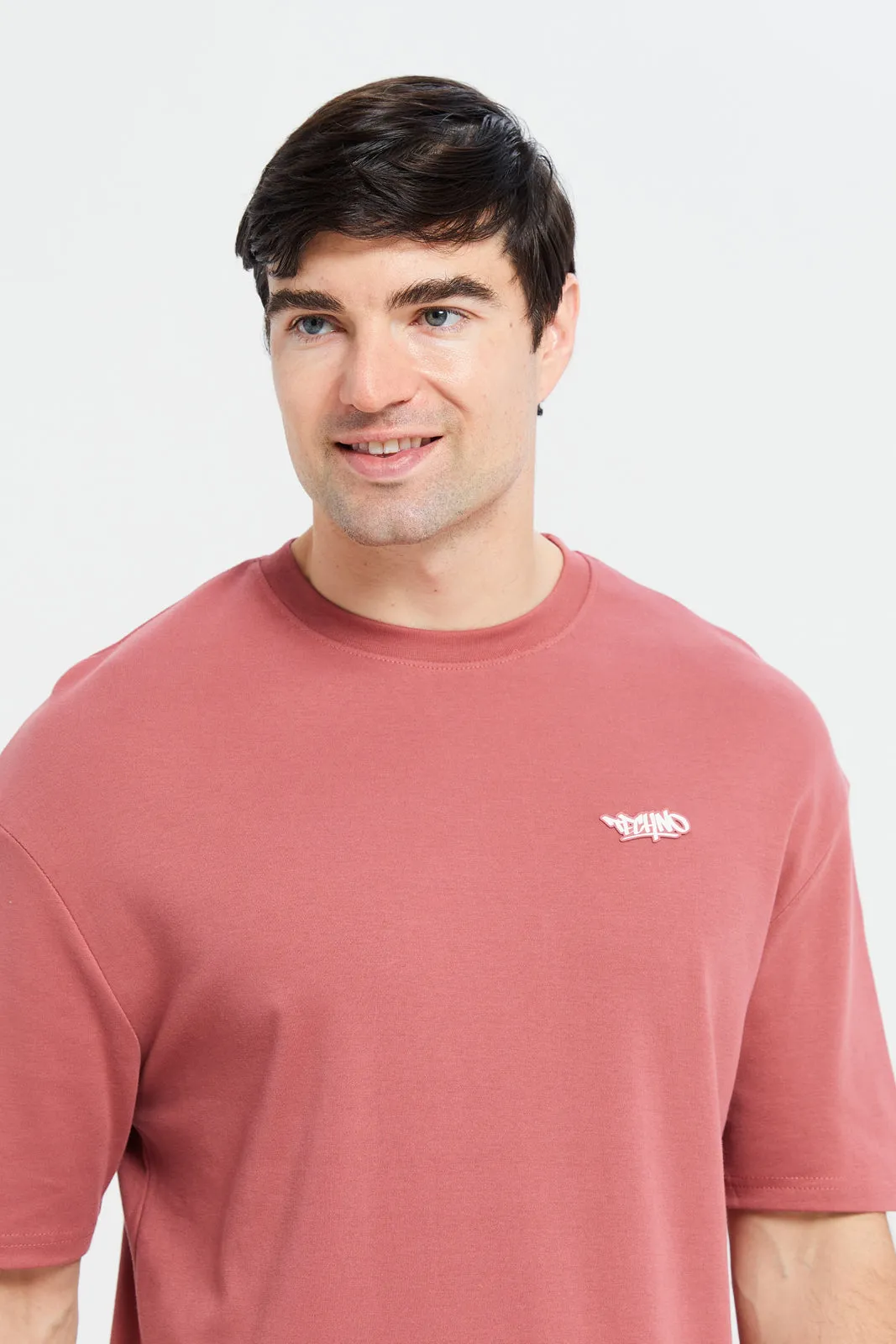 Men Pink Soft Touch Oversize T-Shirt