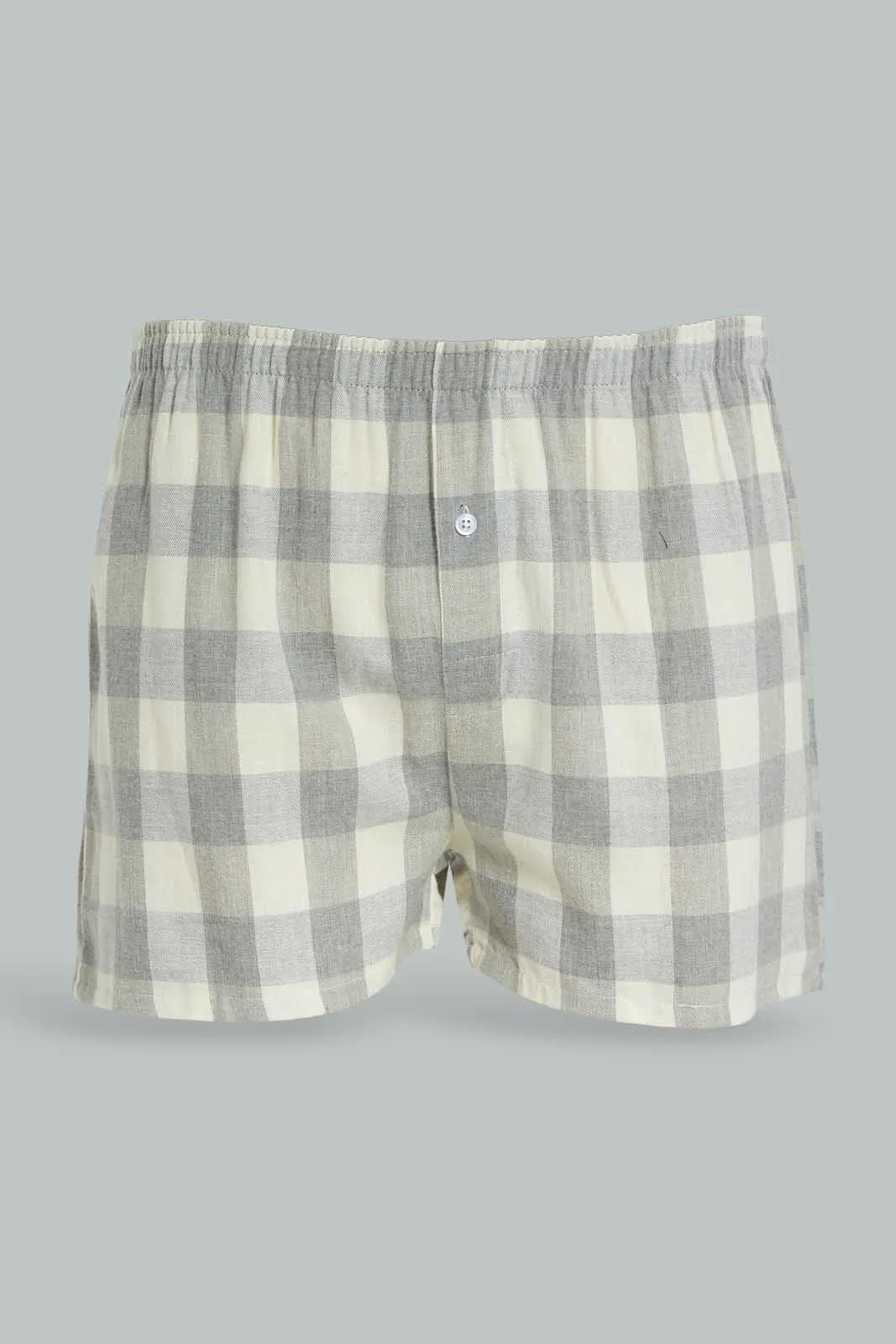 Men White And Grey Boxers Short Set (2 Piece)