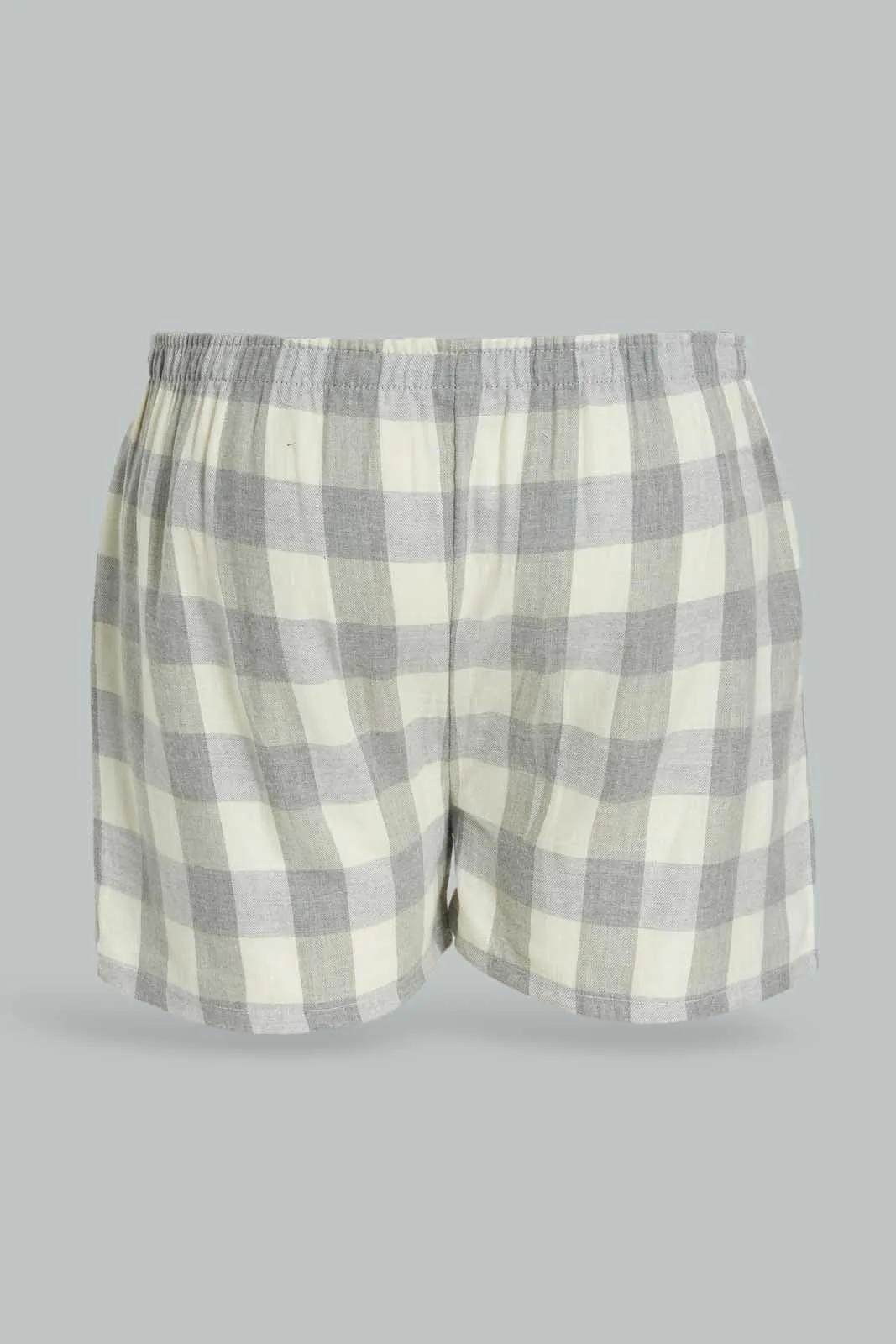 Men White And Grey Boxers Short Set (2 Piece)