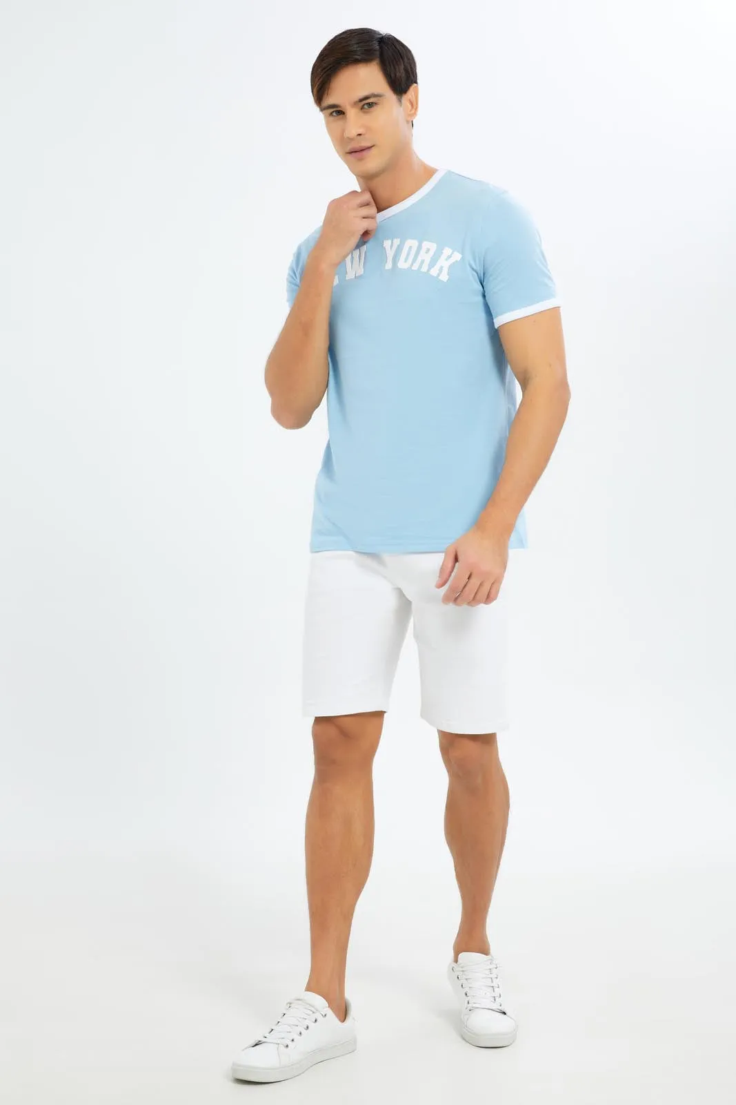 Men White Loungewear Short