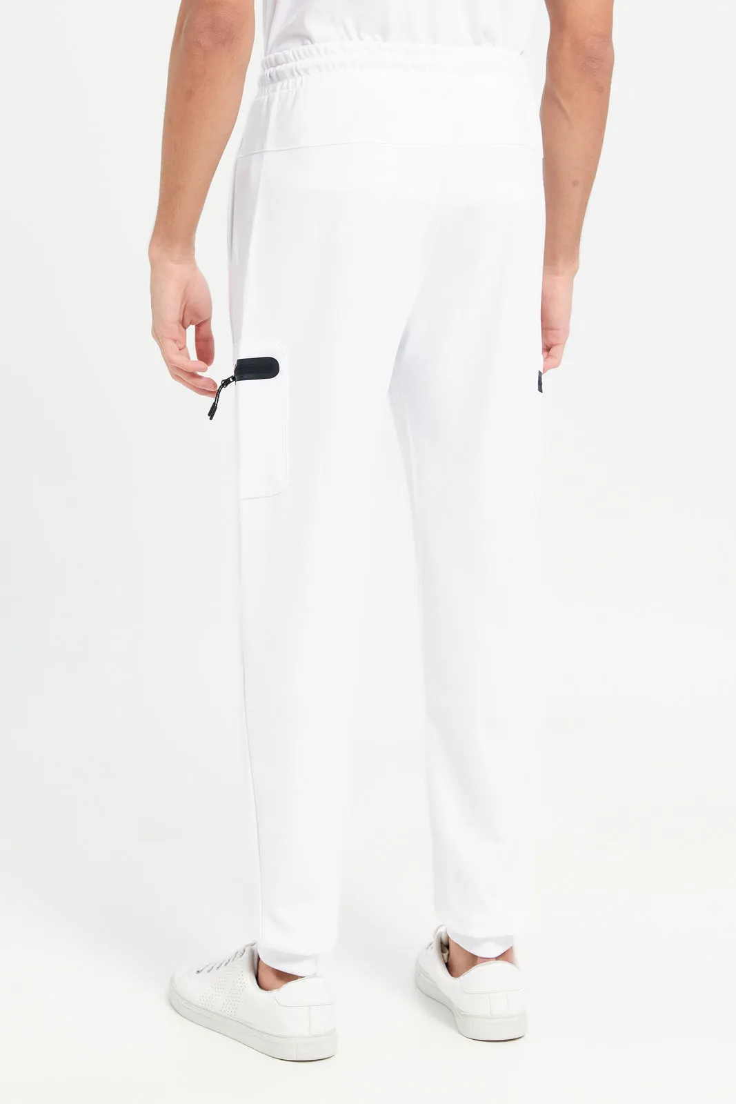 Men White Tech Jog Pant