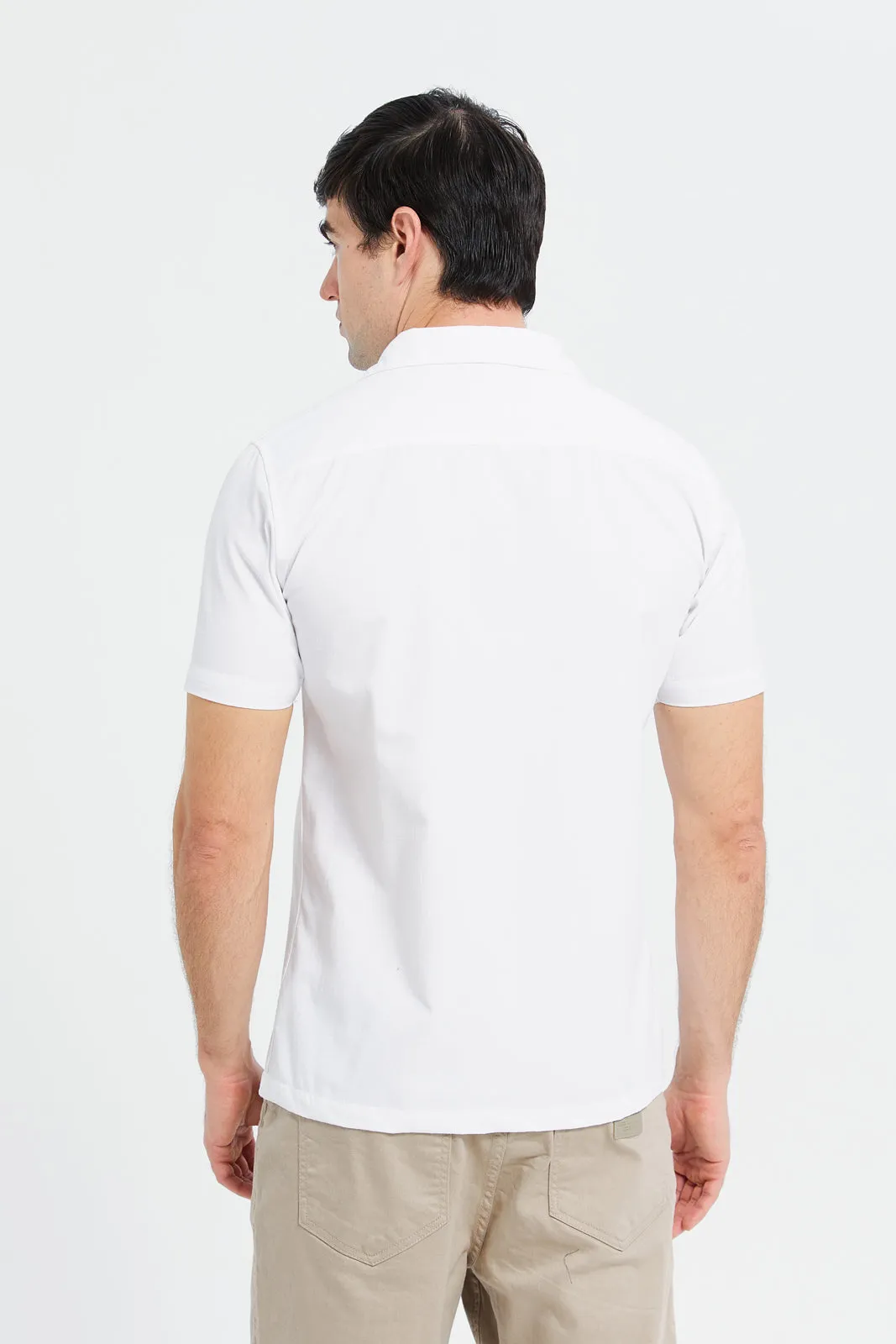 Men White Utility Shirt