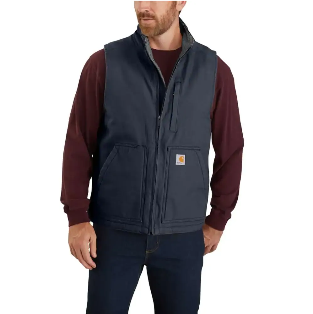 MEN'S CARHARTT LOOSE FIT WASHED DUCK SHERPA-LINED MOCK-NECK VEST- 104227