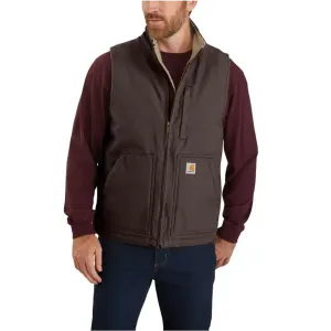 MEN'S CARHARTT LOOSE FIT WASHED DUCK SHERPA-LINED MOCK-NECK VEST- 104227