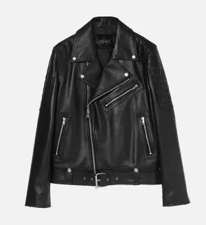 Men's Double Stich Leather Biker Jacket