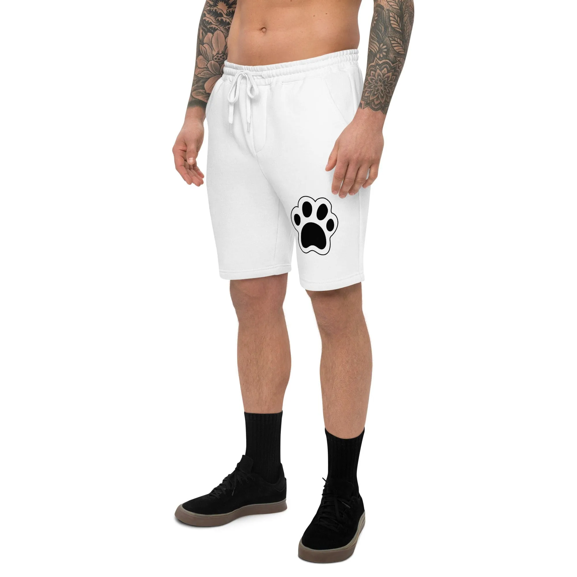 Men's Fleece Shorts with Paw Print