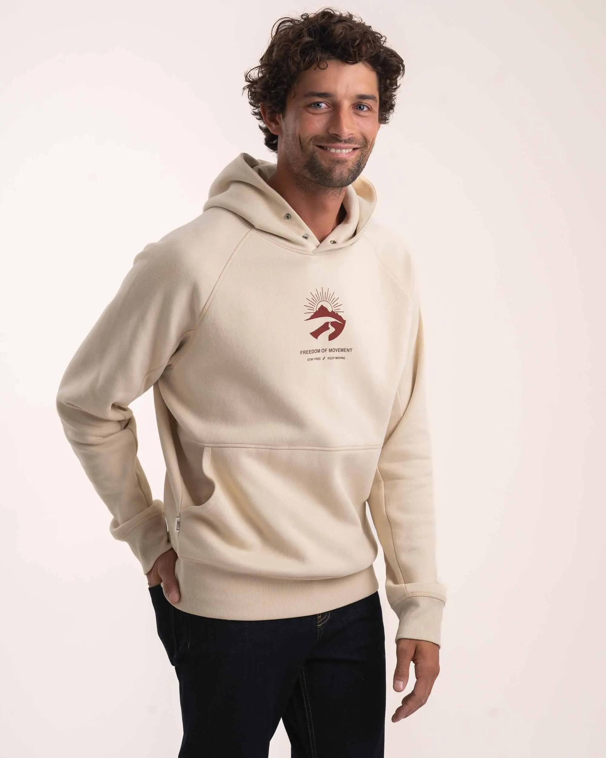 Mens Hoodie Sweater - Ecru