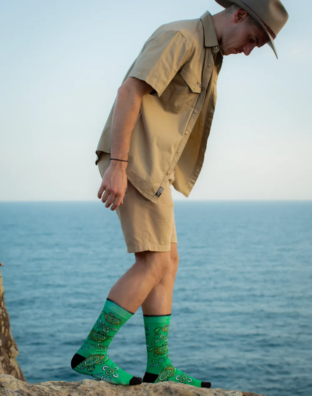 MENS NATIVE AUSTRALIAN TURTLE BAMBOO SOCK