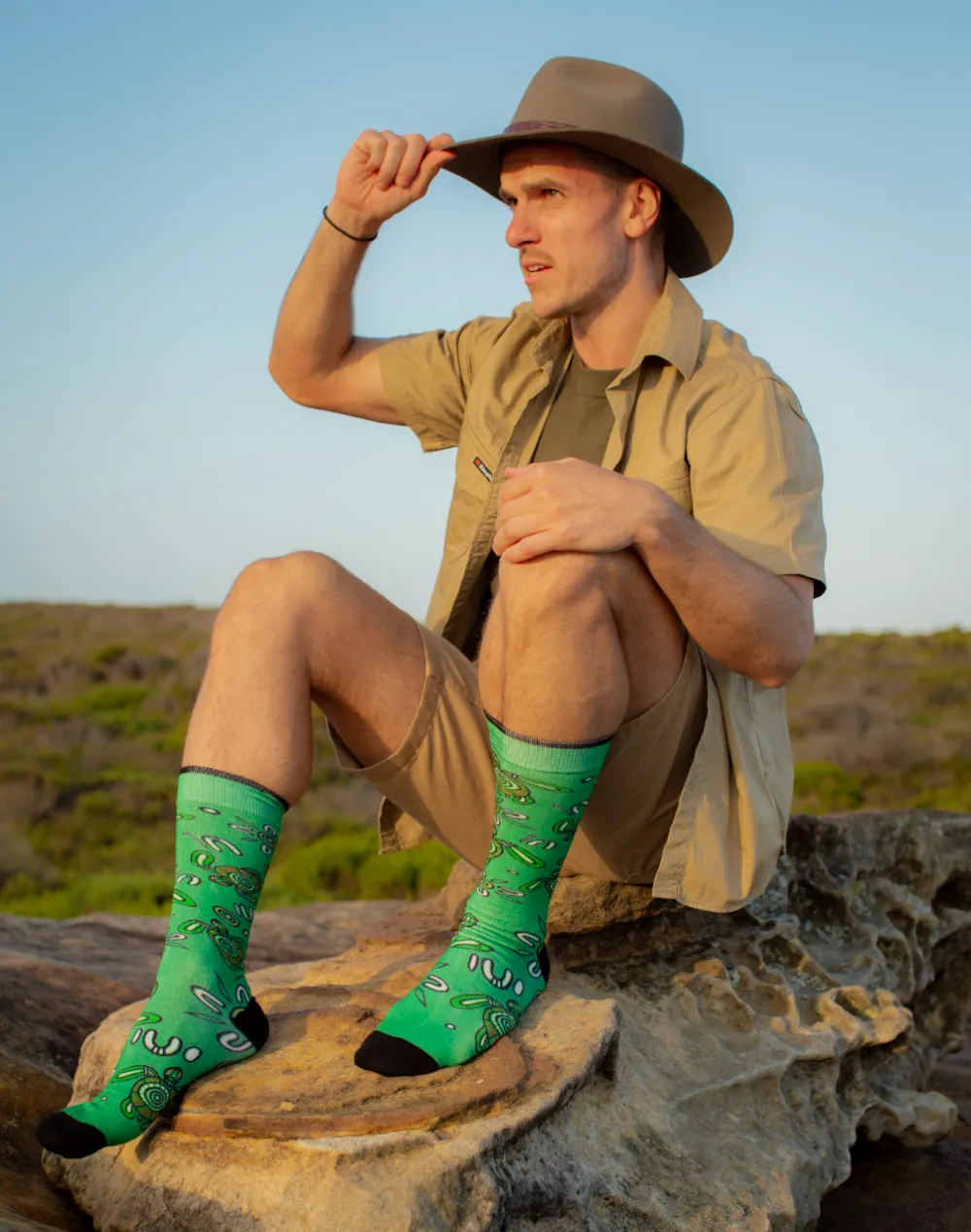 MENS NATIVE AUSTRALIAN TURTLE BAMBOO SOCK