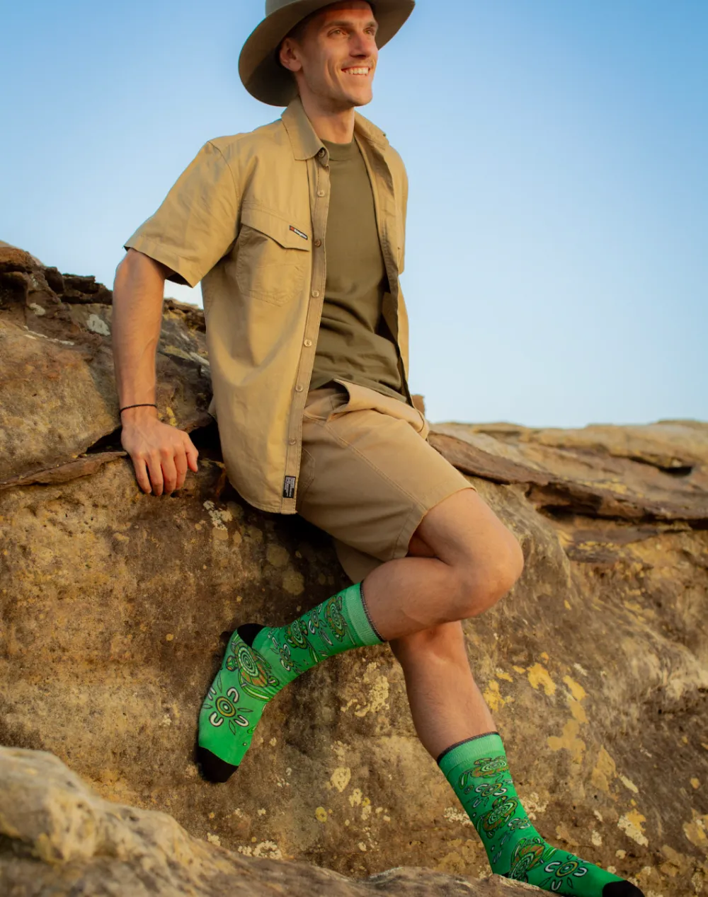 MENS NATIVE AUSTRALIAN TURTLE BAMBOO SOCK