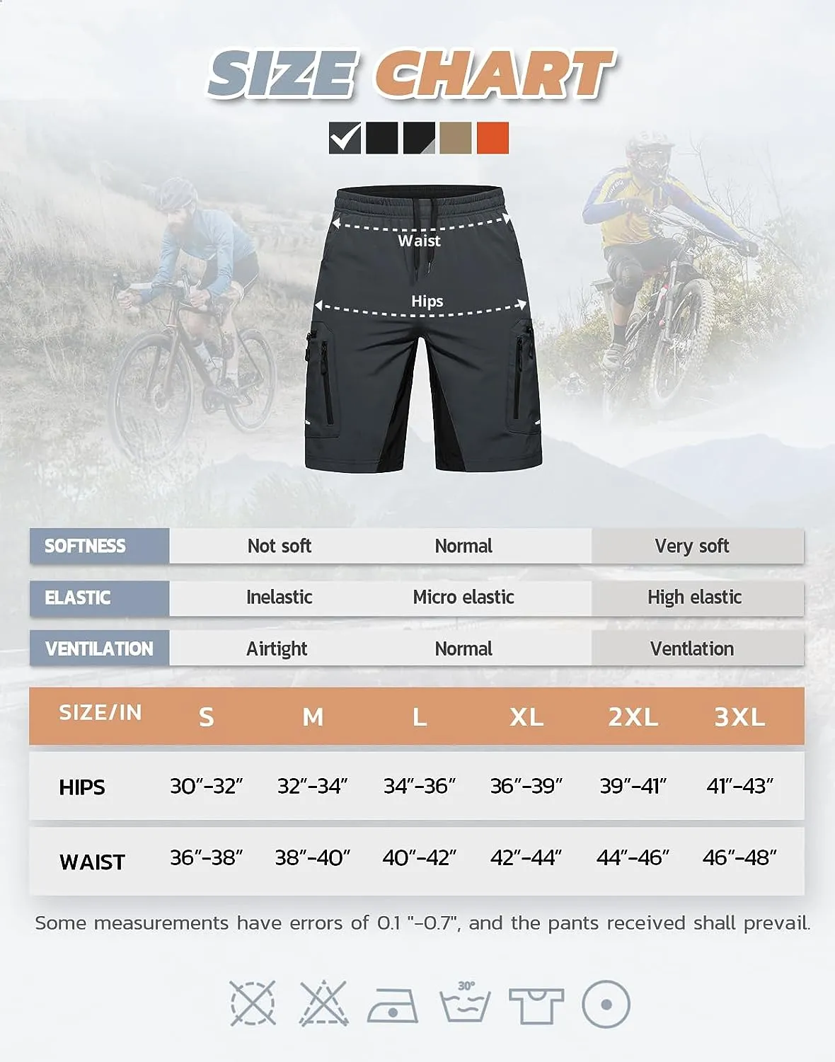 Men's Padded Mountain Bike Shorts 30