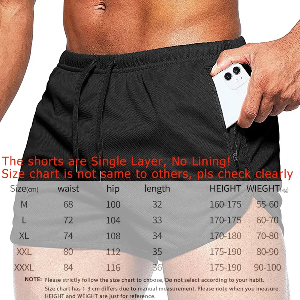 Men's Running Shorts Fitness Gym Training Sports Shorts Quick Dry Workout Gym Sport Jogging Double Deck Summer Shorts