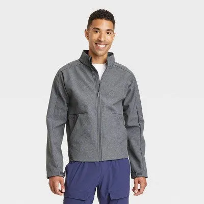 New - All In Motion Men's Zip-Up Winter Wind-Resistant Softshell Jacket