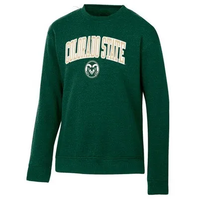 New - NCAA Colorado State Rams Men's Heathered Crew Neck Fleece Sweatshirt - L