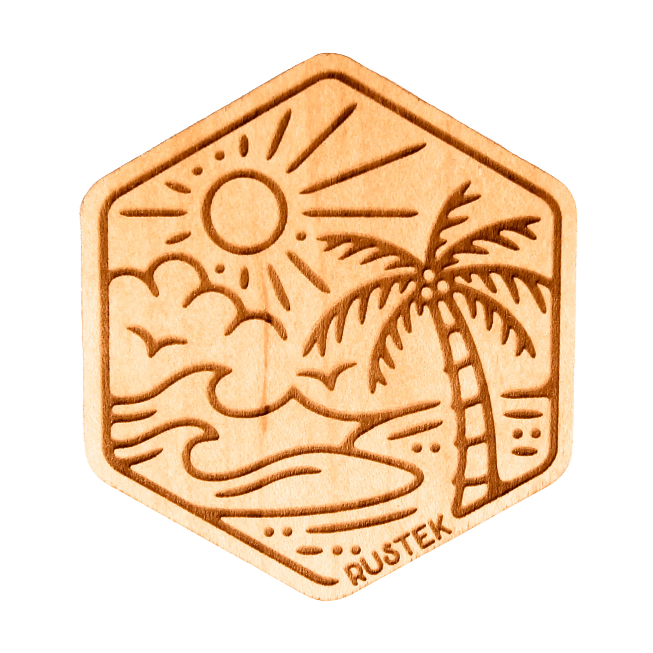 Palm Island Wood Sticker