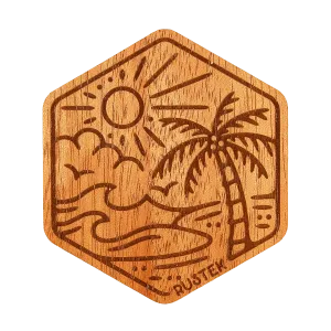 Palm Island Wood Sticker