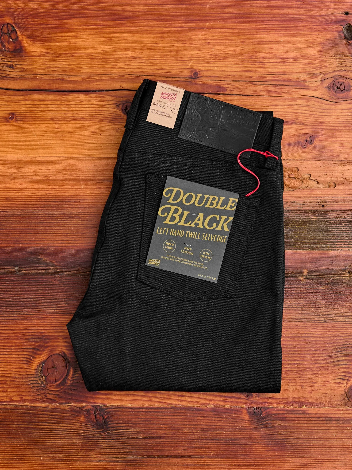 "Anniversary Left Hand Twill - Double Black Edition" 13.75oz Selvedge Denim - Weird Guy Fit