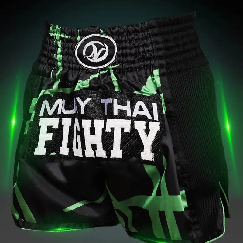 Thai Boxing Shorts Muay Thai Fightwear Men Women Boy Girl Kids Muaythai Grappling Kickboxing Match Training Uniform MMA Boxer Pants