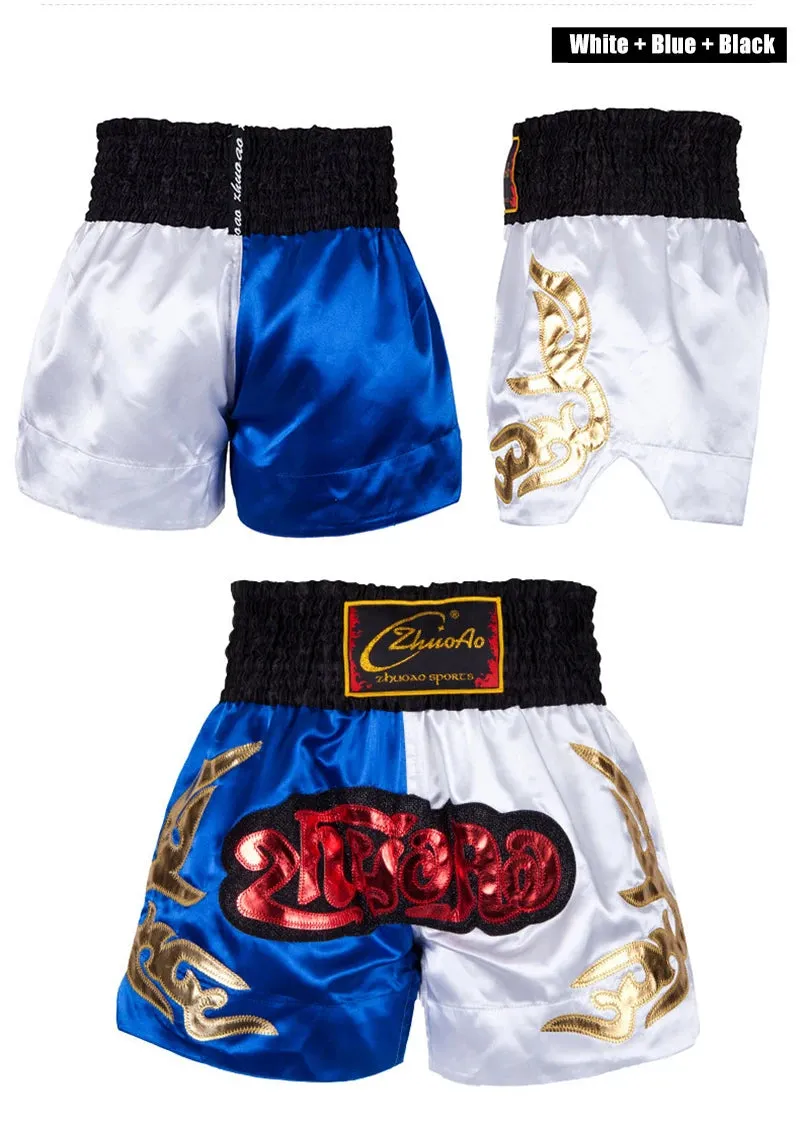 Thai Boxing Shorts Muay Thai Fightwear Men Women Boy Girl Kids Muaythai Grappling Kickboxing Match Training Uniform MMA Boxer Pants