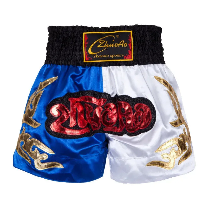 Thai Boxing Shorts Muay Thai Fightwear Men Women Boy Girl Kids Muaythai Grappling Kickboxing Match Training Uniform MMA Boxer Pants