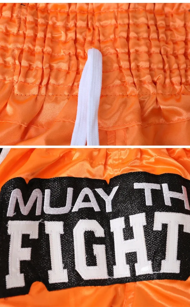 Thai Boxing Shorts Muay Thai Fightwear Men Women Boy Girl Kids Muaythai Grappling Kickboxing Match Training Uniform MMA Boxer Pants