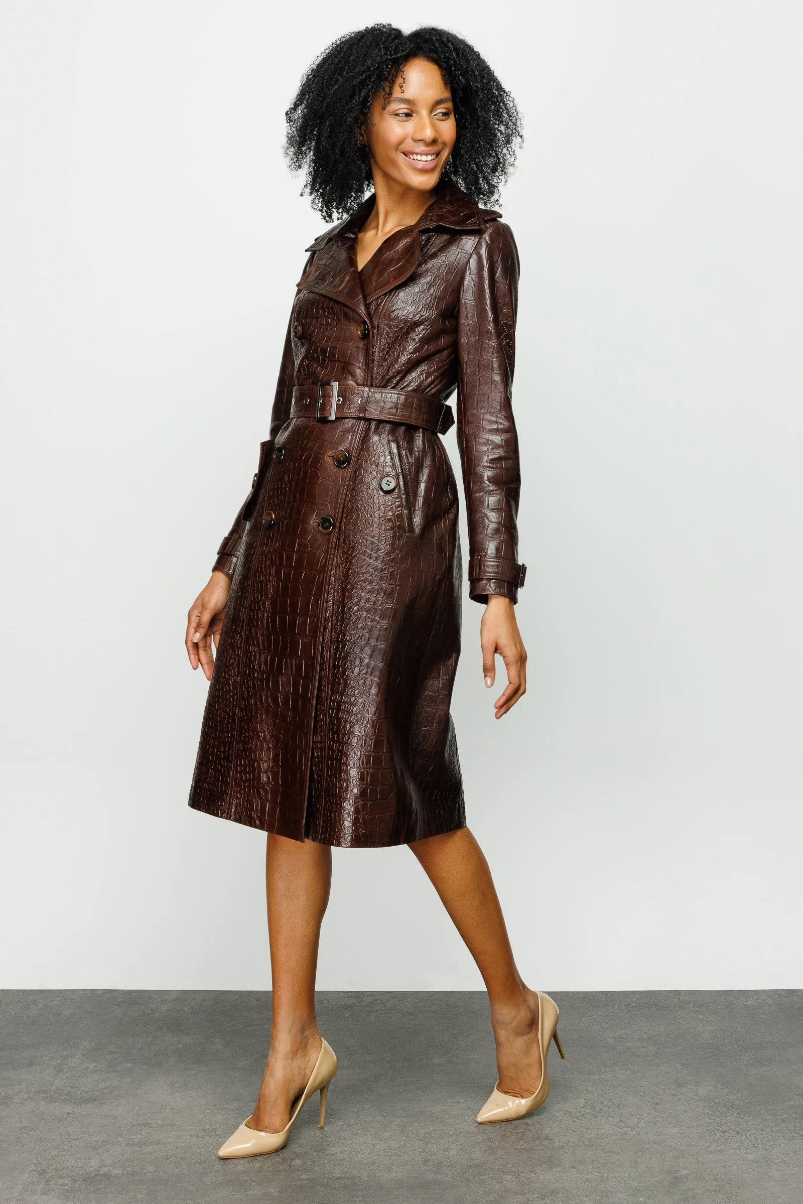 The Folcata Brown Leather Women Jacket