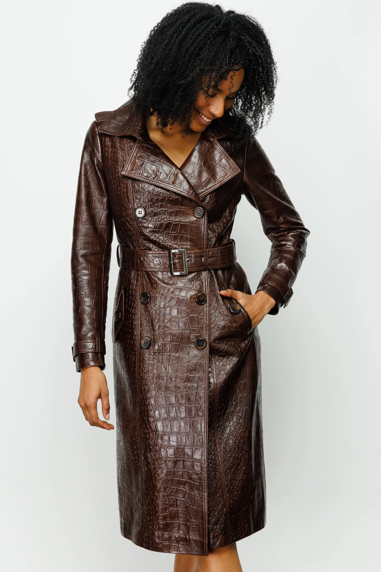 The Folcata Brown Leather Women Jacket