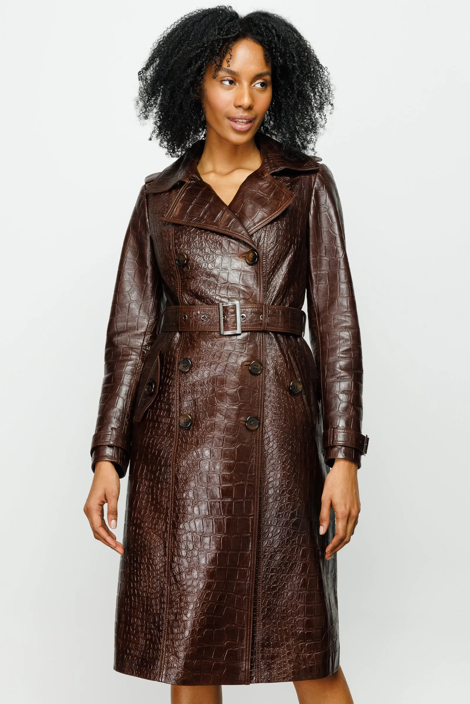 The Folcata Brown Leather Women Jacket