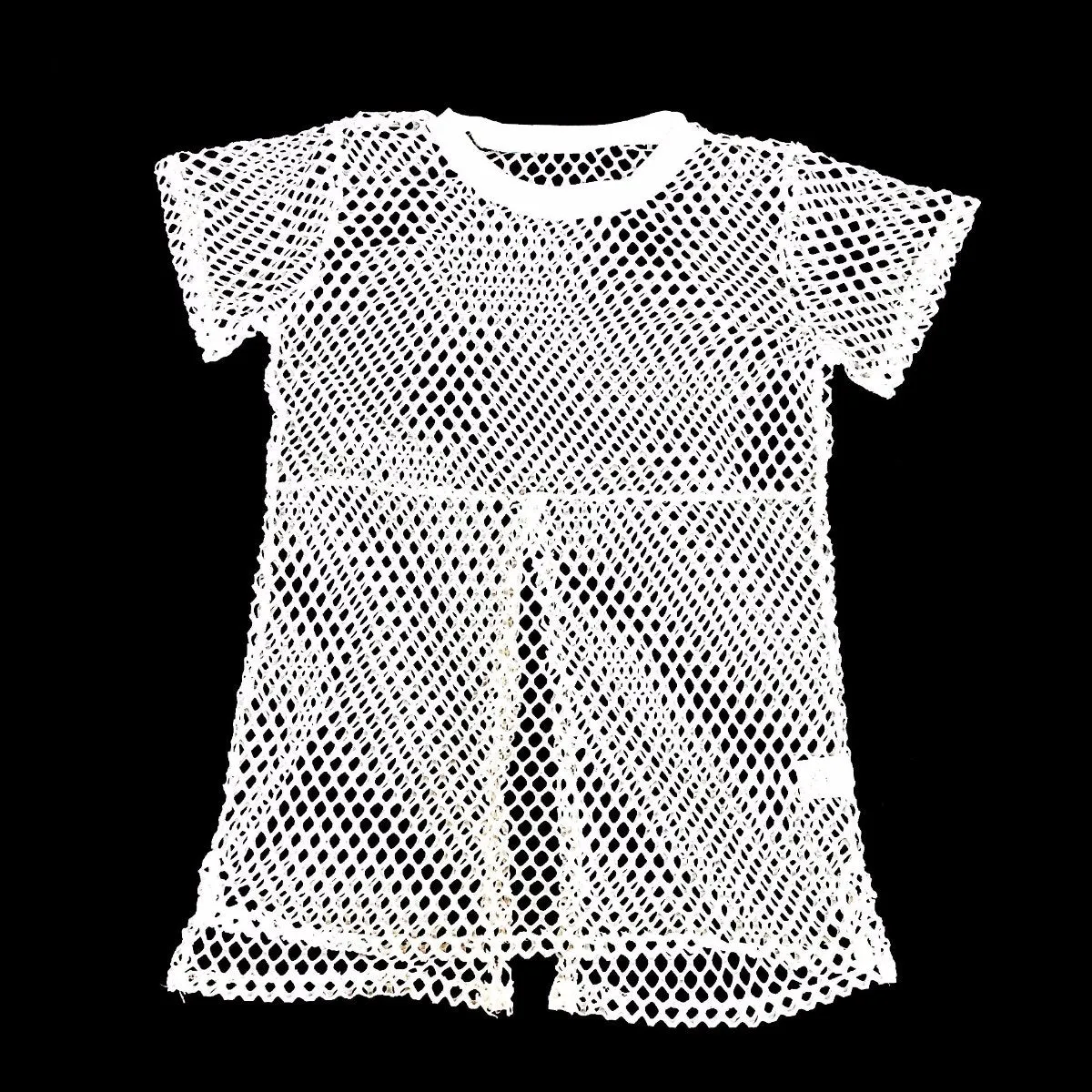 UNISEX WHITE FISHNET TEE MESH TOP