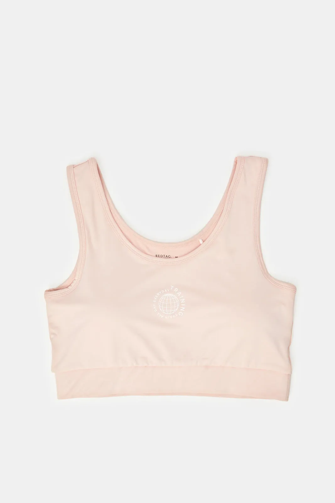 Women Apricot Printed Sports Bra