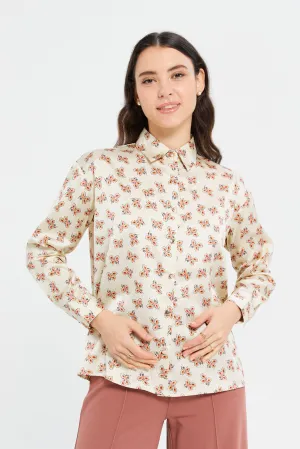 Women Assorted Allover Printed Satin Shirt