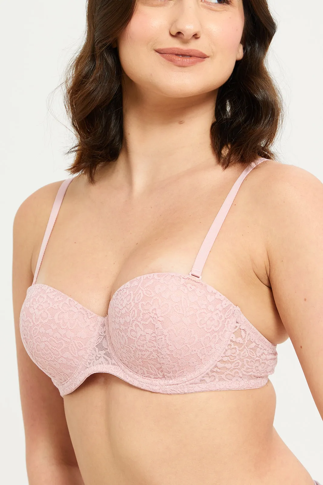 Women Assorted Lace Balconette Bras (Pack of 3)