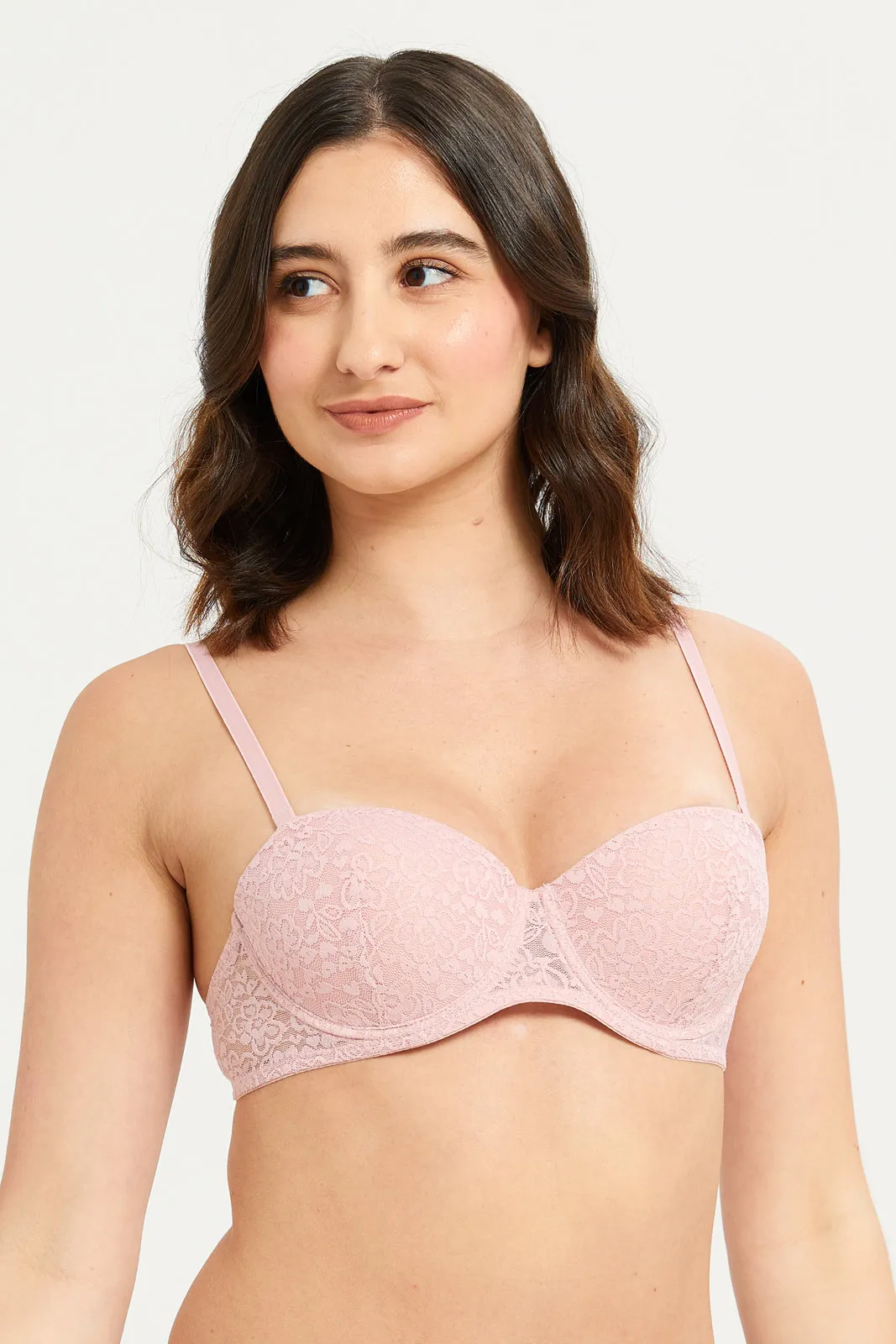 Women Assorted Lace Balconette Bras (Pack of 3)