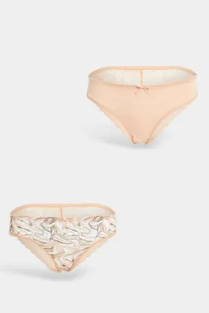 Women Beige Brazilian Brief Set (2 Piece)