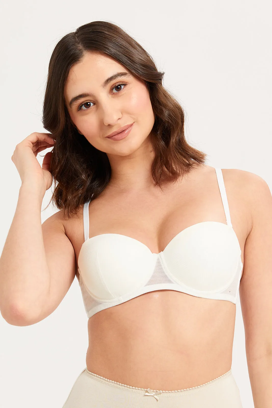 Women Black And White Padded Balconette Bras (Pack of 2)