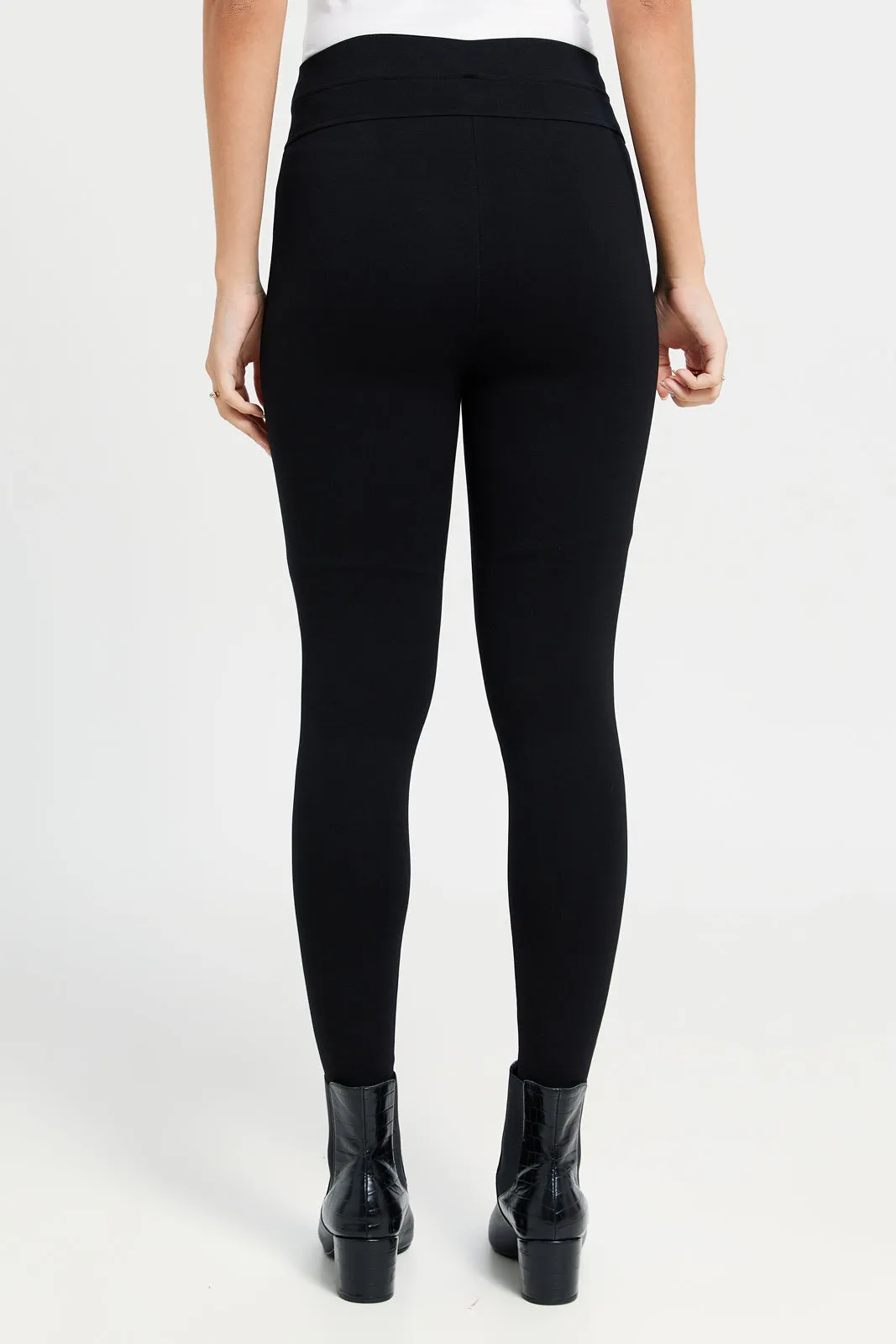 Women Black Embellished Leggings