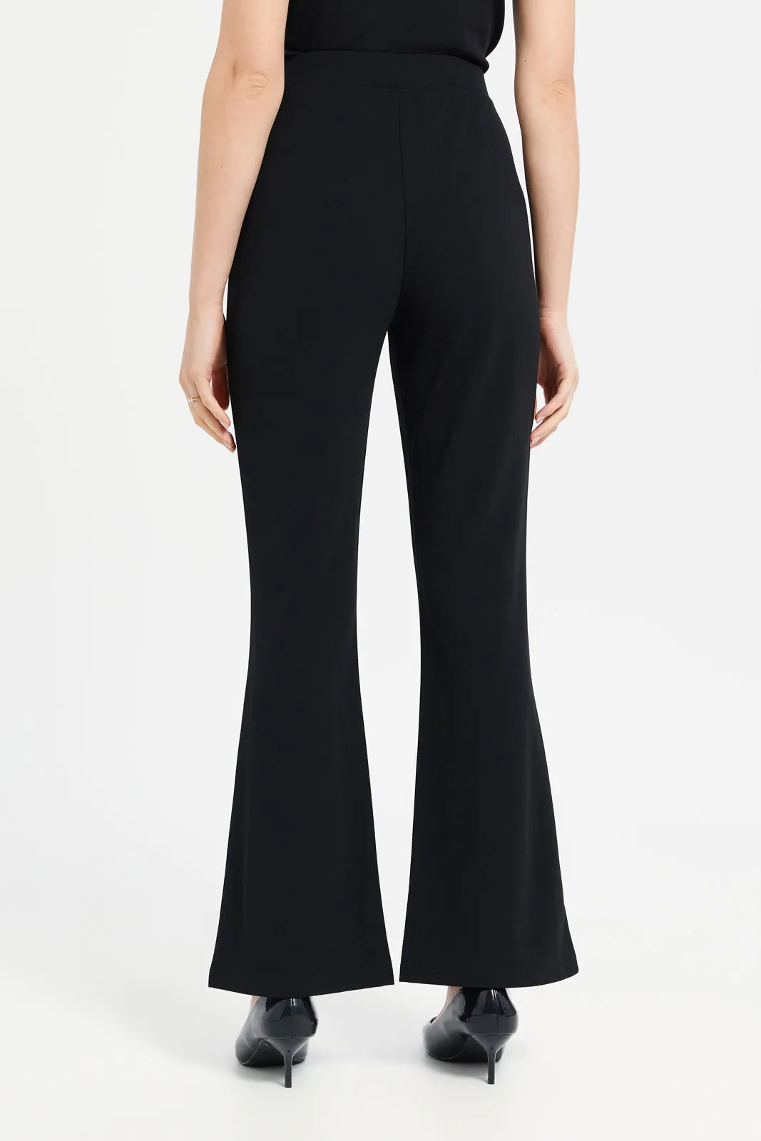 Women Black Flared Trousers