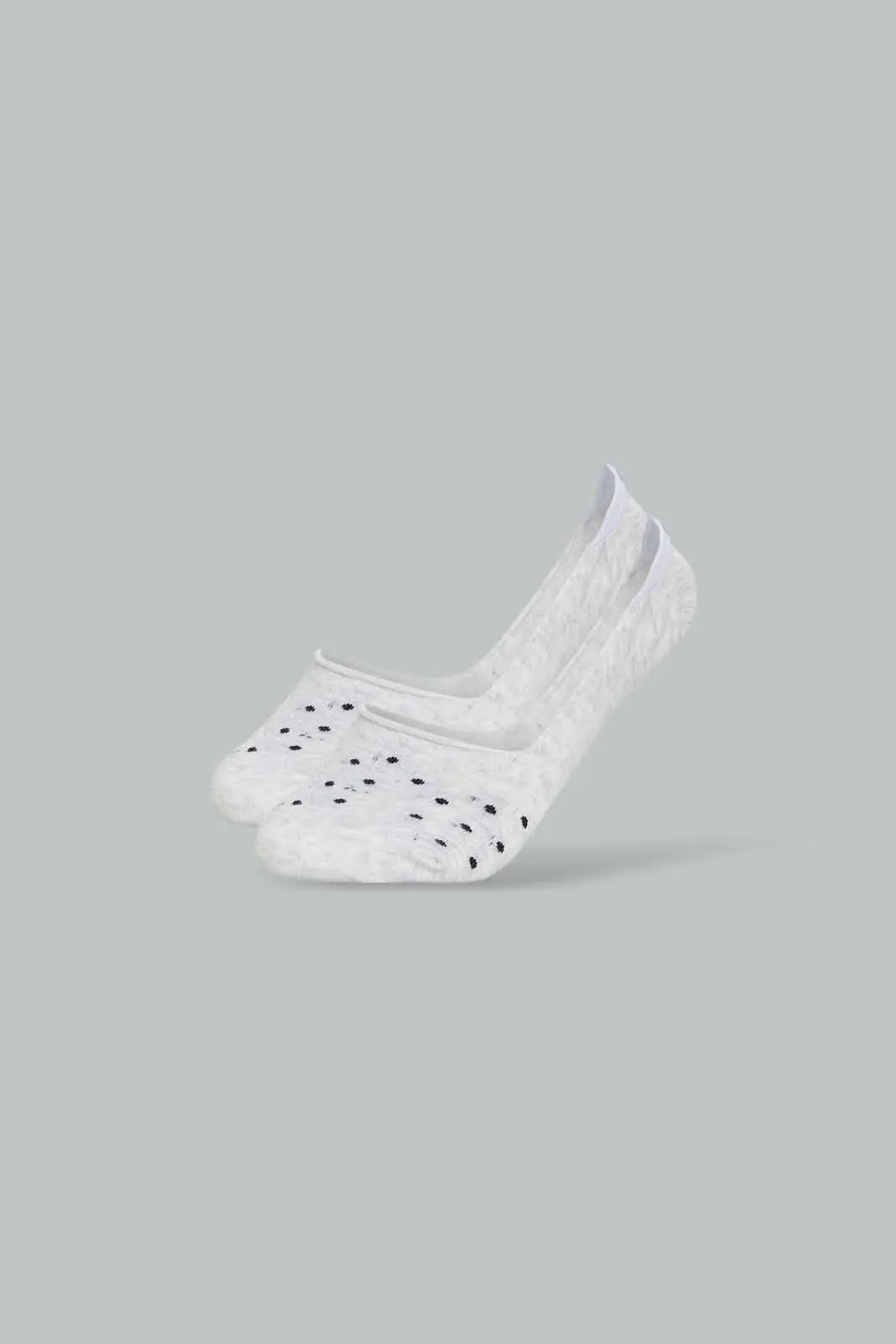 Women Grey And Black Printed Invisible Socks (Pack of 3)