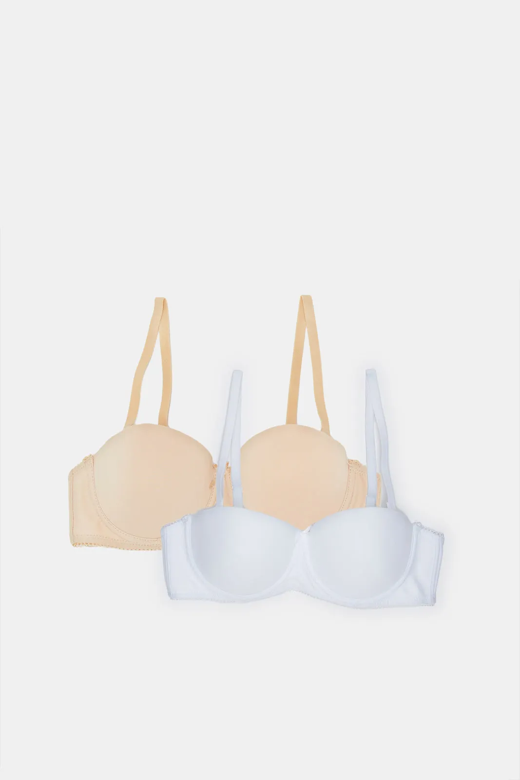 Women Nude And White Basic Balconette Bra Set (Pack of 2)