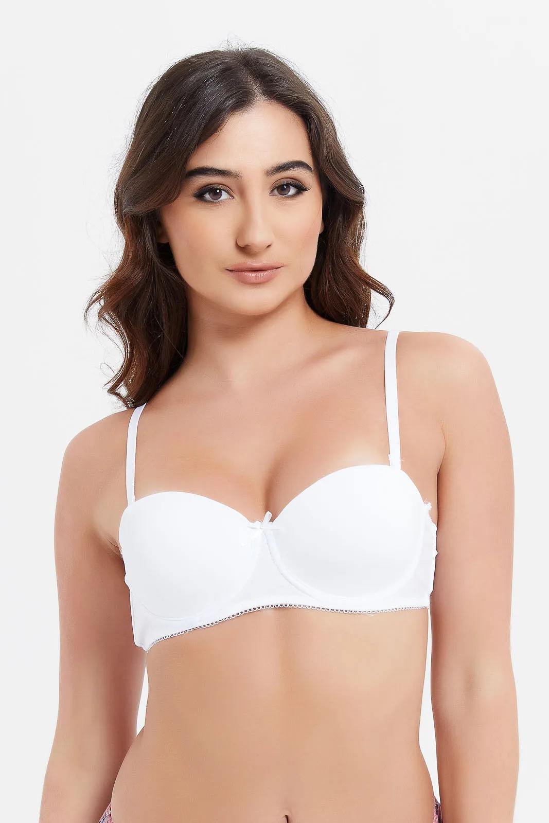 Women Nude And White Basic Balconette Bra Set (Pack of 2)